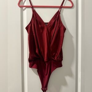 Express Burgundy Silk Bodysuit